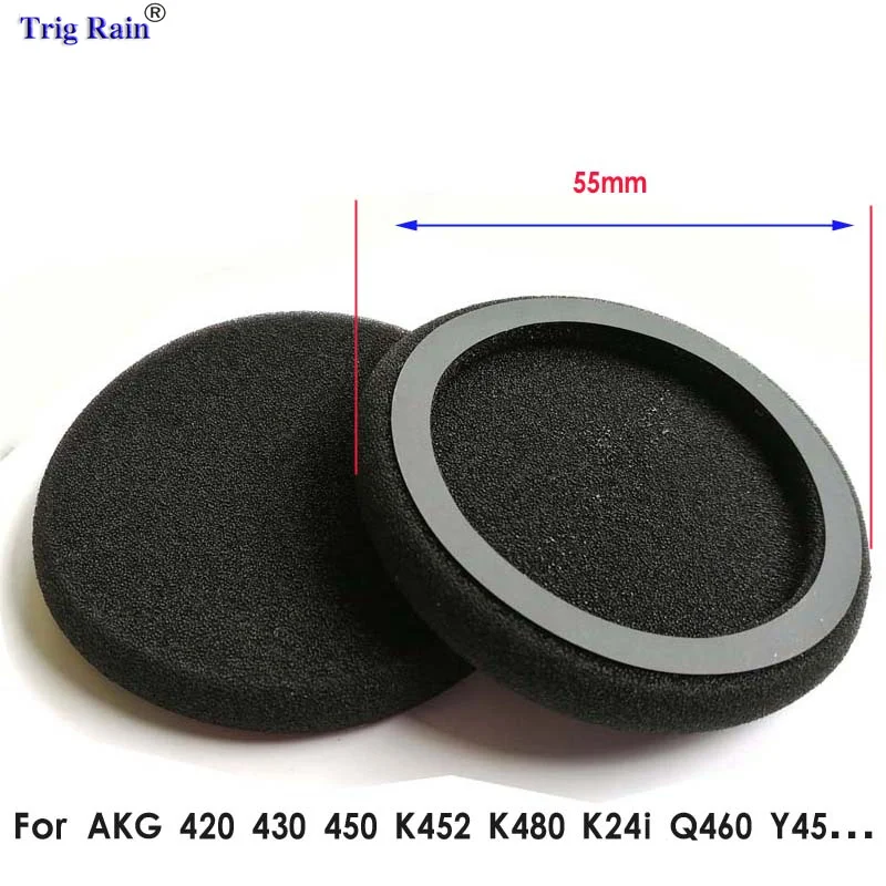 헤드폰용 두꺼운 폼 이어 패드, 스폰지 교체 쿠션 커버, 이어폰 케이스, 35mm, 40mm, 50mm, 55mm, 60mm, 70mm, 80mm