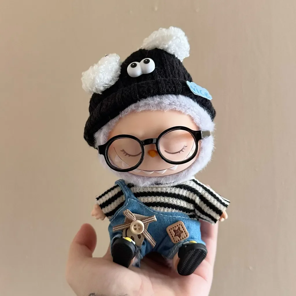 17cm labubu 옷 복장 봉제 인형 옷 마카롱 귀여운 의류 DIY 아이 선물 의류 헤어 액세서리 v1 v2 옷