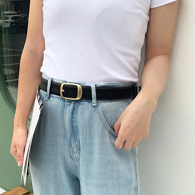 청바지 숙녀 스트랩 합금 금속 핀 버클 패션 벨트에 대한 여성 가죽 벨트