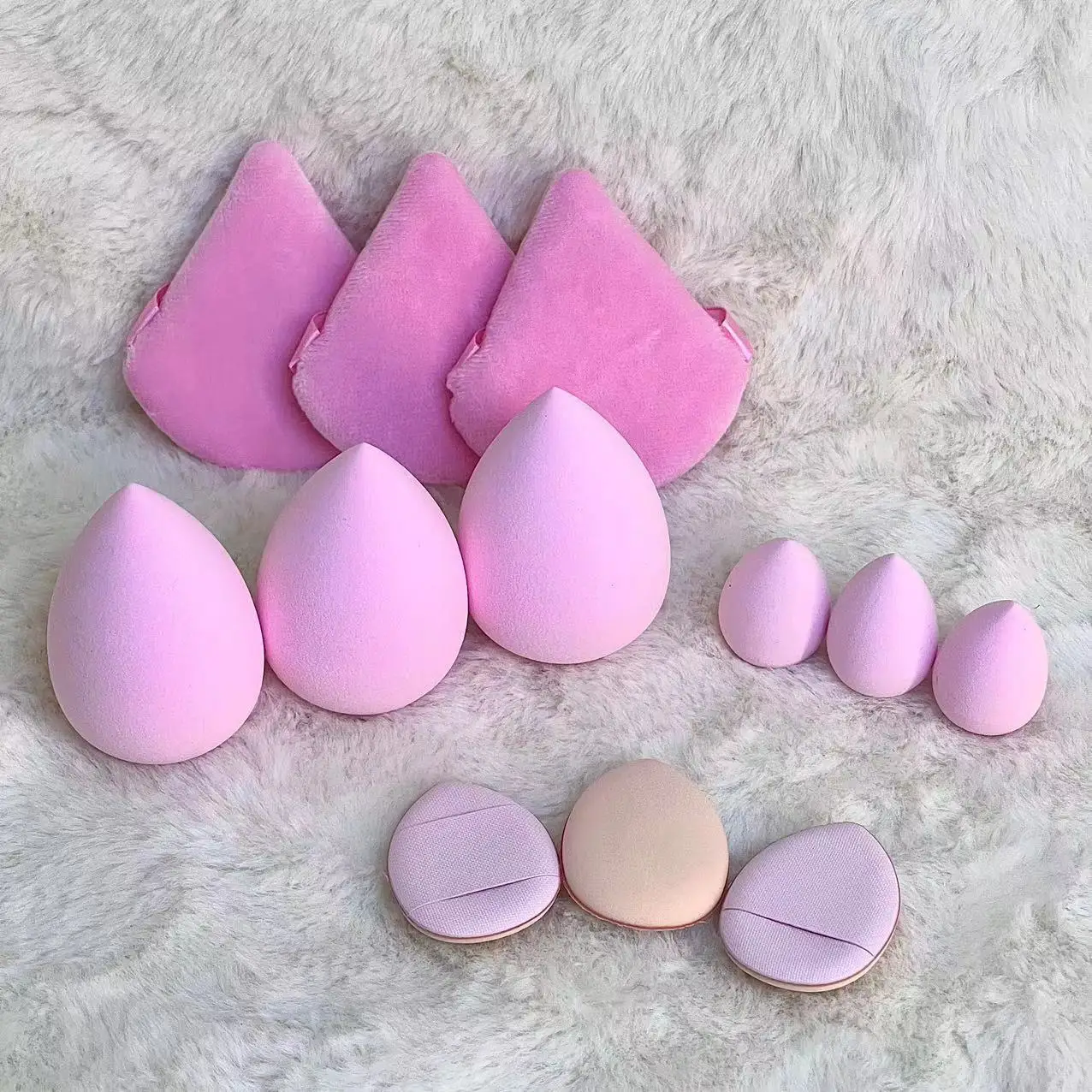 12Pcs 메이크업 스펀지 블렌더 뷰티 에그 세트 파운데이션 스펀지 리퀴드 크림 코스메틱 퍼프 여성 메이크업 액세서리 뷰티 도구