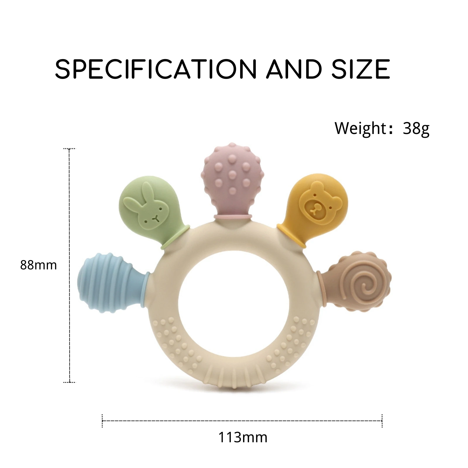 Erduo 실리콘 아기 Teether 불안 젖니가 남 장난감 0 12 개월 씹는 구슬 감각 껌 릴리프 노리개