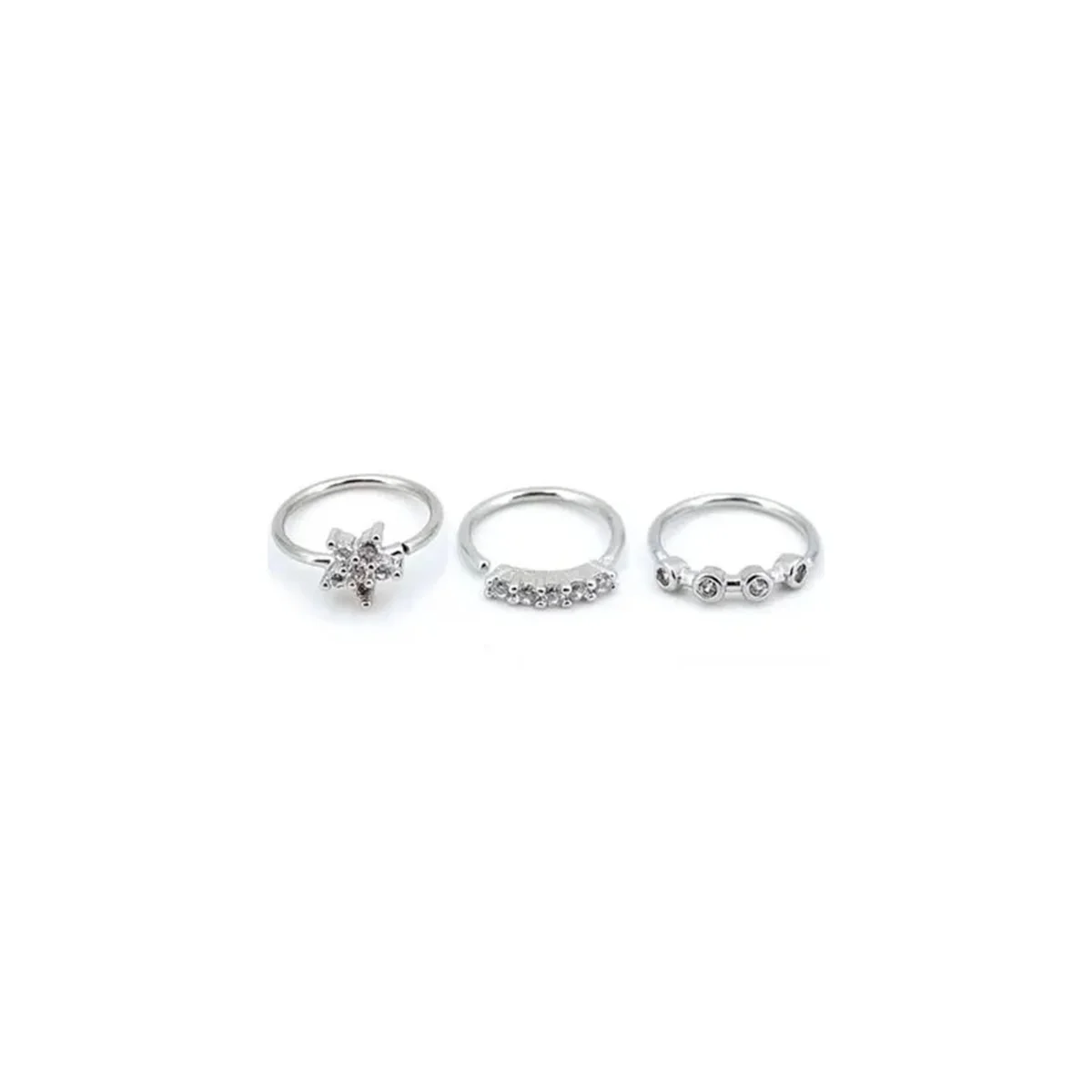 3pcs 지르콘 코 링 콧 구멍, 조정 가능한 꽃 후프 링 Tragus 귀 연골 귀걸이 저자 극성 코 피어싱 쥬얼리