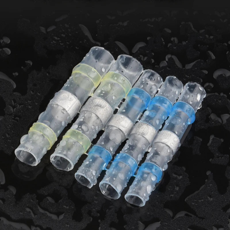 SST 열 수축 튜브 방수 솔더 링 와이어 커넥터 5/10/30/50PCS Awg22-18 버트 부싱 전기 스플 라이스 터미널