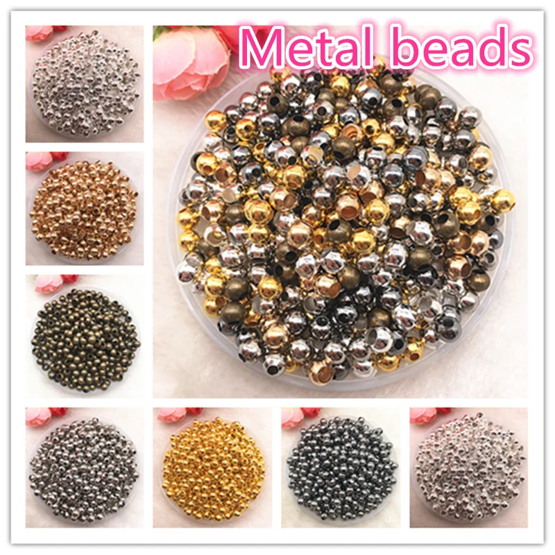 쥬얼리 제작용 부드러운 볼 스페이서 비즈, DIY 수제 액세서리, 3mm-8mm 톤 금속 비즈, 신제품 title=쥬얼리 제작용 부드러운 볼 스페이서 비즈, DIY 수제 액세서리, 3mm-8mm 톤 금속 비즈, 신제품 