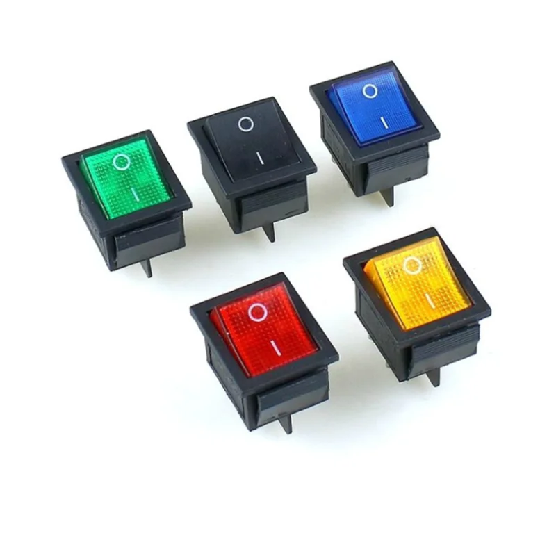 KCD4 로커 스위치 On Off 6 핀 Led 4 16A 250V 220V T85 20A 소형 6Pin 4Pin 빛 2 위치 220 230V 램프 10A 로켓