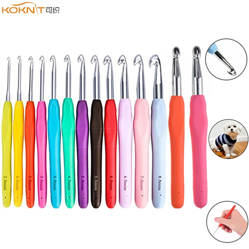 KOKNIT 1pcs 크로 셰 뜨개질 후크 믹스 크기 1.0mm ~ 10.0mm 소프트 핸들 뜨개질 후크 바늘 DIY 공예 원사 바느질 바늘 엄마 선물 title=KOKNIT 1pcs 크로 셰 뜨개질 후크 믹스 크기 1.0mm ~ 10.0mm 소프트 핸들 뜨개질 후크 바늘 DIY 공예 원사 바느질 바늘 엄마 선물 
