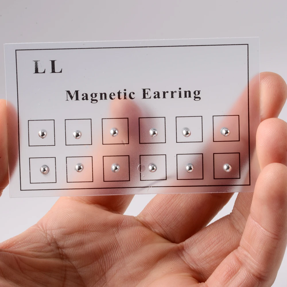 12PCS/카드 가짜 사기꾼 비 피어싱 자석 귀 Tragus 연골 립 Labret 스터드 코 링 쥬얼리 마그네틱 귀걸이