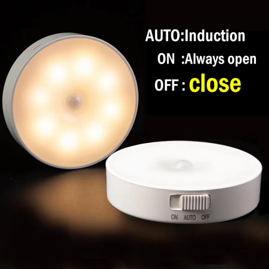 모션 센서 빛 Led USB 야간 조명 침실 계단 복도 옷장 찬장 조명에 대 한 충전식 램프