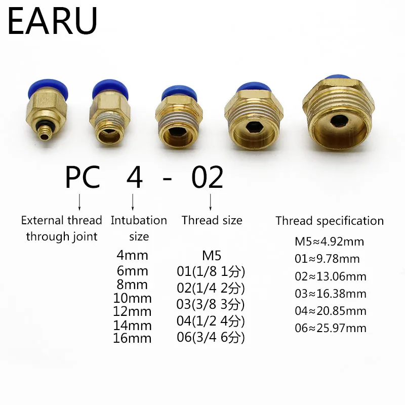 공기 공압 10mm 8mm 12mm 6mm 4mm 호스 튜브 1/4 