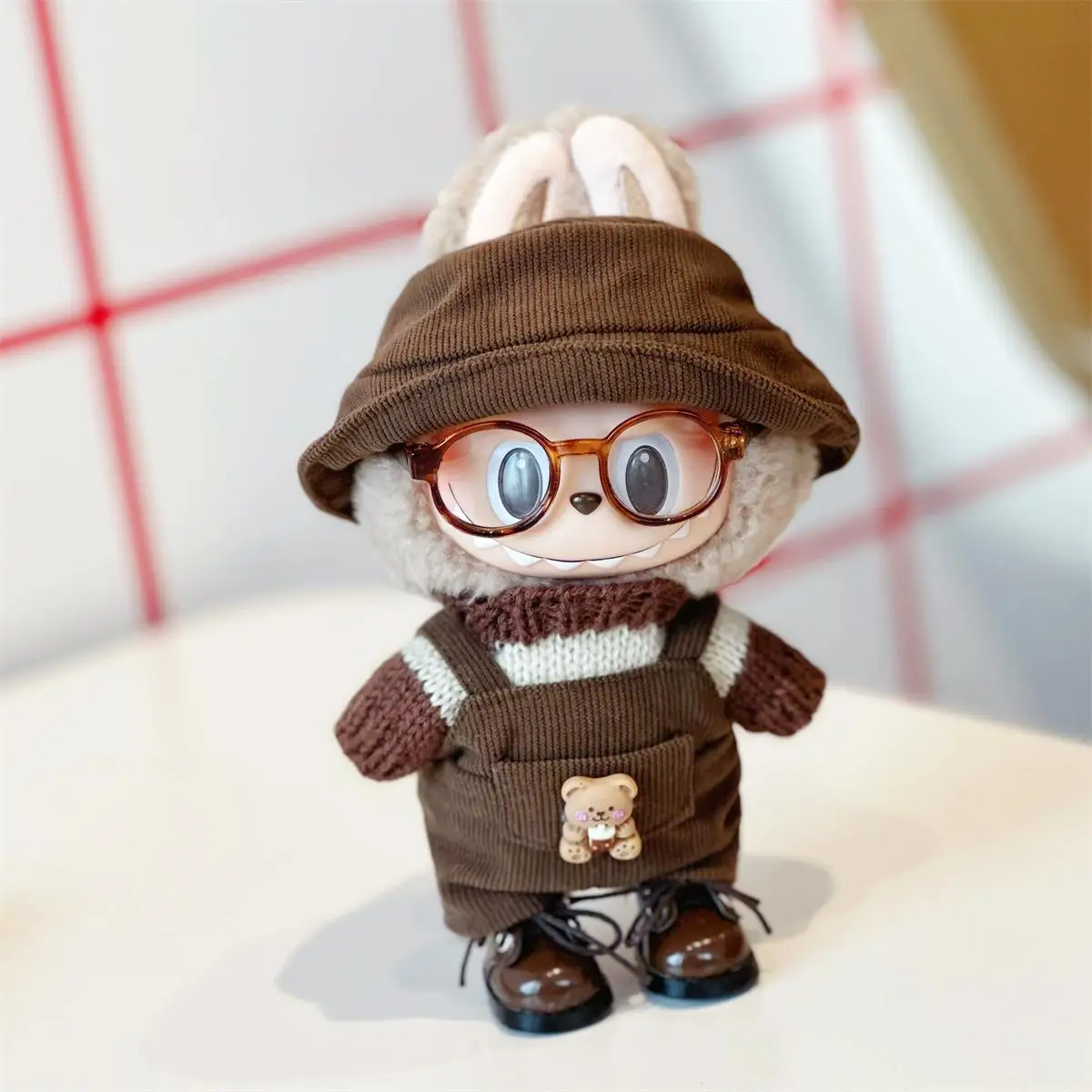 17cm labubu 옷 복장 봉제 인형 옷 마카롱 귀여운 의류 DIY 아이 선물 의류 헤어 액세서리 v1 v2 옷