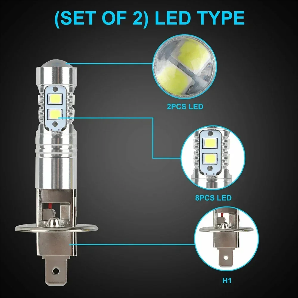 2Pcs h1 LED 자동차 조명 h3 880 881 LED 크세논 화이트 자동차 헤드 라이트 전구에 대 한 4 종류의 빛 Atuo 램프 12V 조명 안개 램프