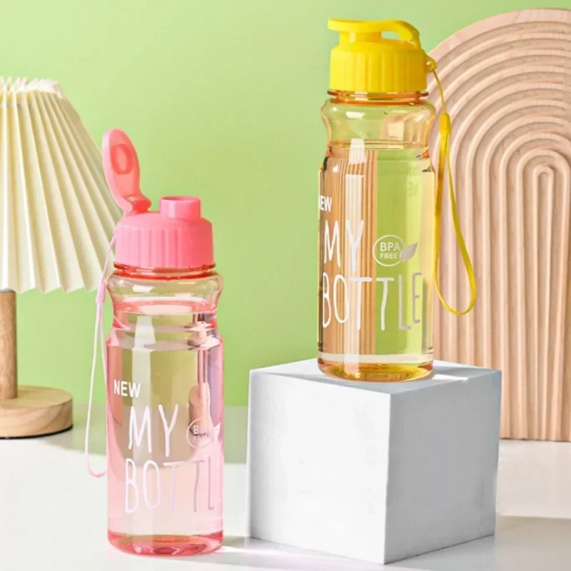 선물 플라스틱 물병 대용량 스포츠 주전자 도매 투명 냉수 컵 야외 휴대용 650ml