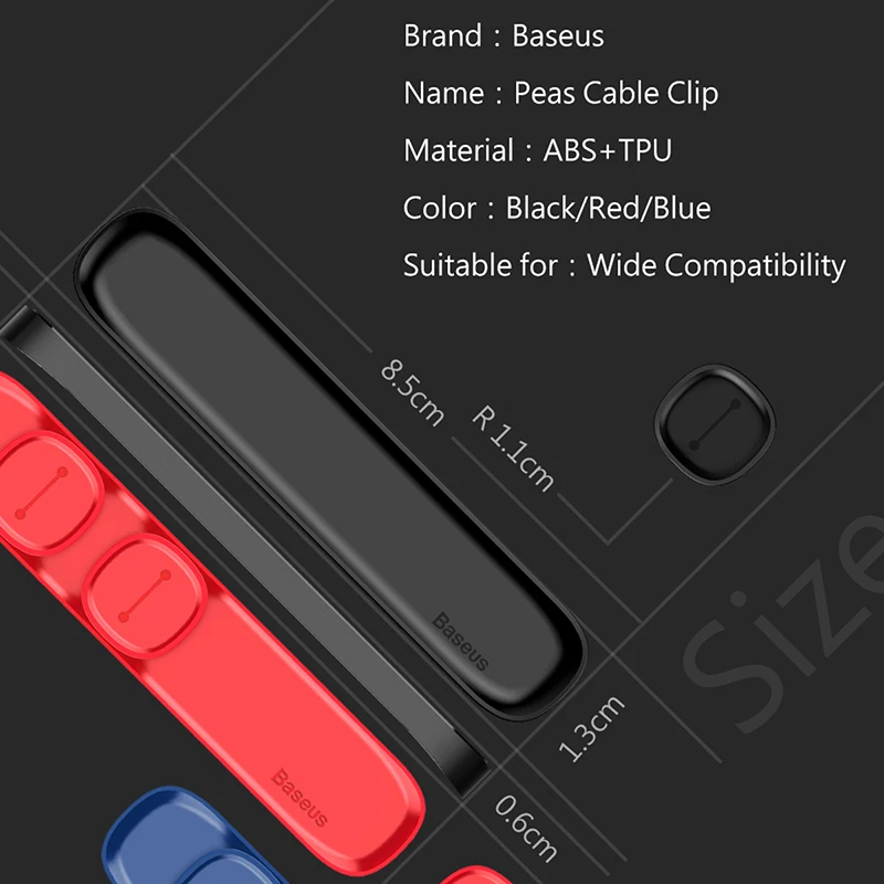 Baseus 마그네틱 보호 케이블 클립, 데스크탑 깔끔한 케이블 정리 도구, USB 충전기 케이블 홀더, 케이블 관리