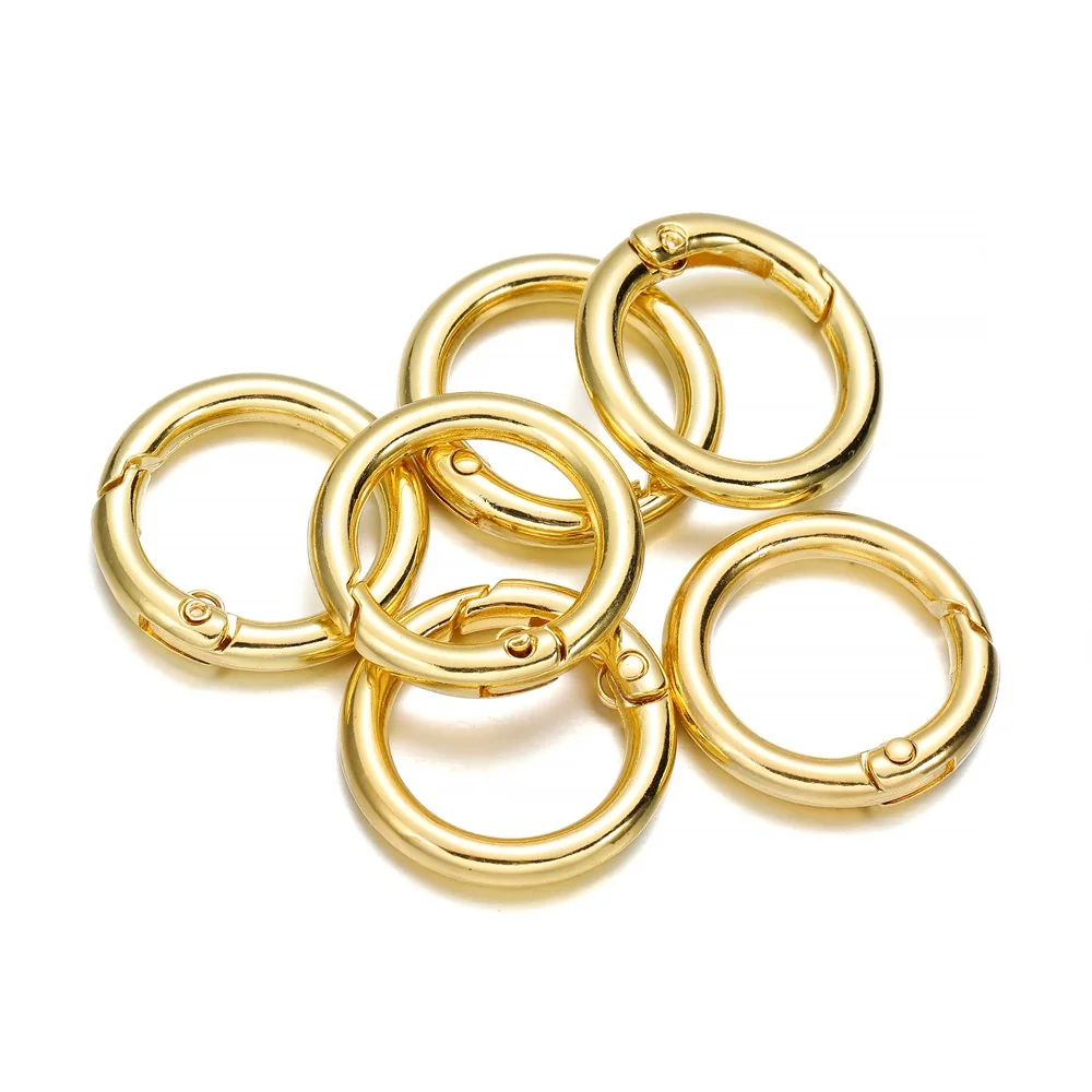 5pcs 금속 O 링 스프링 Clasps 개방형 Carabiner 키 체인 가방 클립 DIY 쥬얼리 만들기위한 후크 개 체인 버클 커넥터