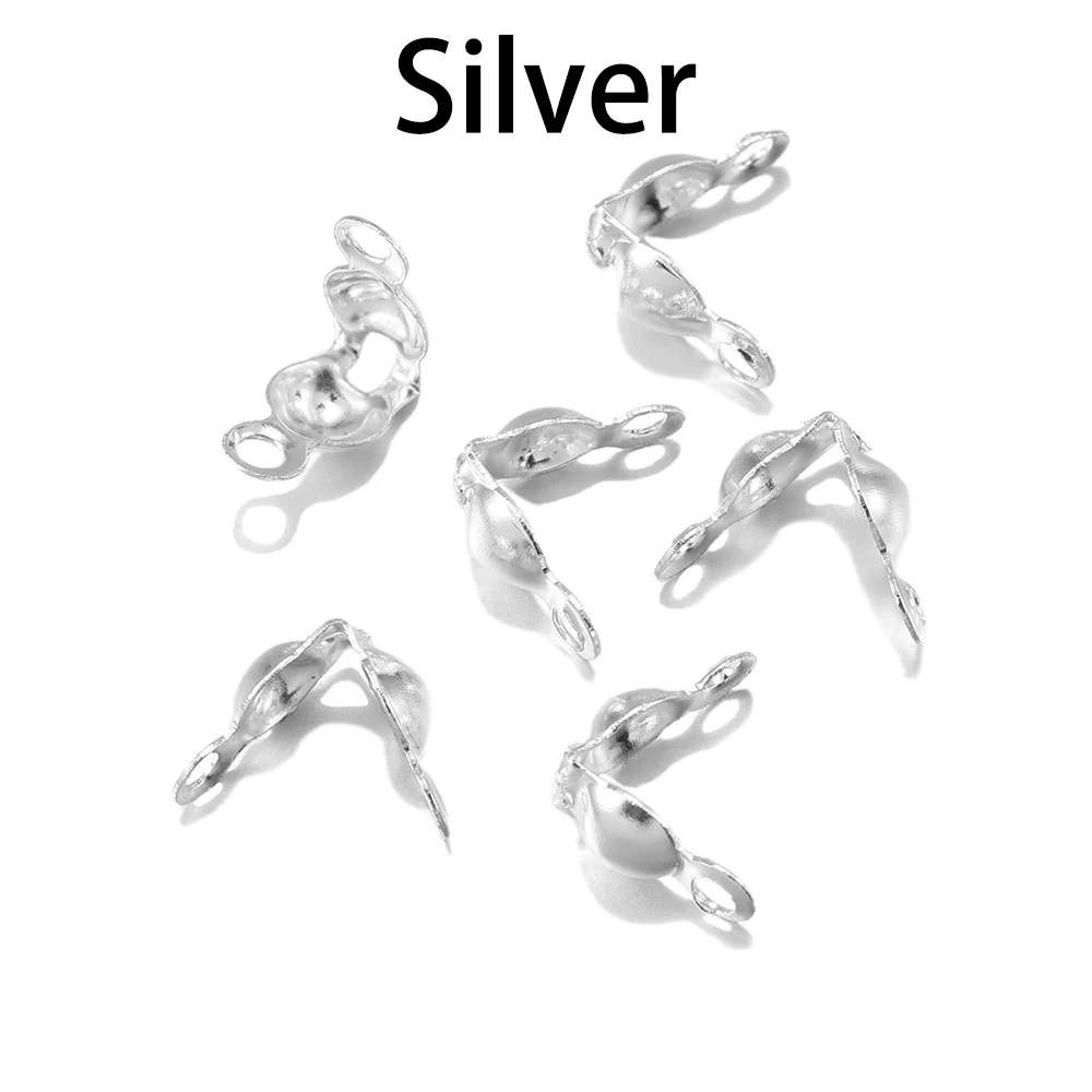 100-200pcs 커넥터 걸쇠 피팅 4*7mm 볼 체인 Calotte 끝 크림프 비즈 커넥터 구성 요소 DIY 쥬얼리 Supplie 만들기
