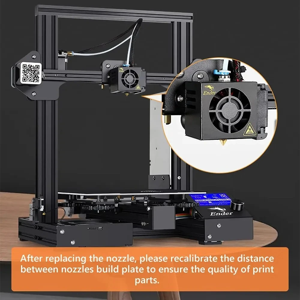 Creality Ender 3 황동 노즐 Ender 3/Ender 3 V2/Ender 3 Pro/Ender 3 Max/Ender 5/CR 10 시리즈용 0.2/0.4/0.5/0.6/0.8/1.0mm