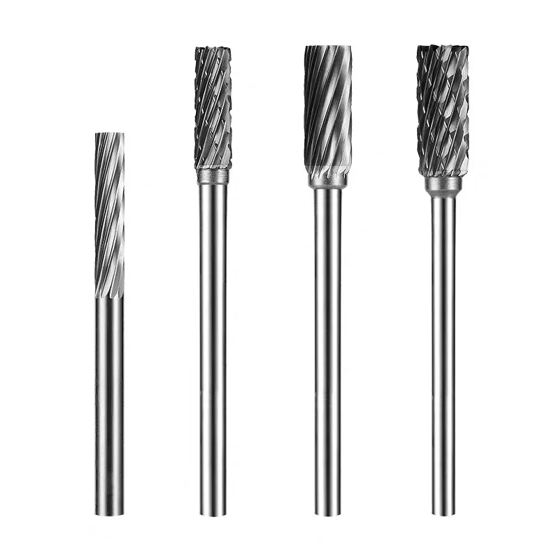 텅스텐 카바이드 로터리 파일 경질 합금 로터리 버 드릴 비트 조각 커터 3mm 생크 그라인딩 헤드