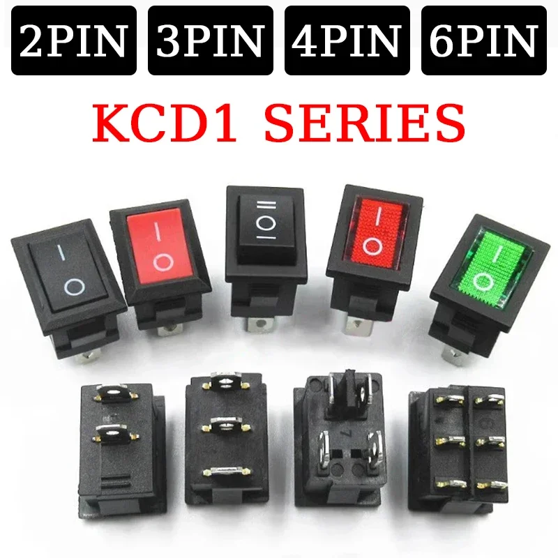 10Pcs KCD1 시리즈 2/3/4 핀 보트 자동차 로커 위치 전원 스위치 15mm x 21mm 블랙 레드 그린 6A/250V 10A/125V AC 도매 title=10Pcs KCD1 시리즈 2/3/4 핀 보트 자동차 로커 위치 전원 스위치 15mm x 21mm 블랙 레드 그린 6A/250V 10A/125V AC 도매 