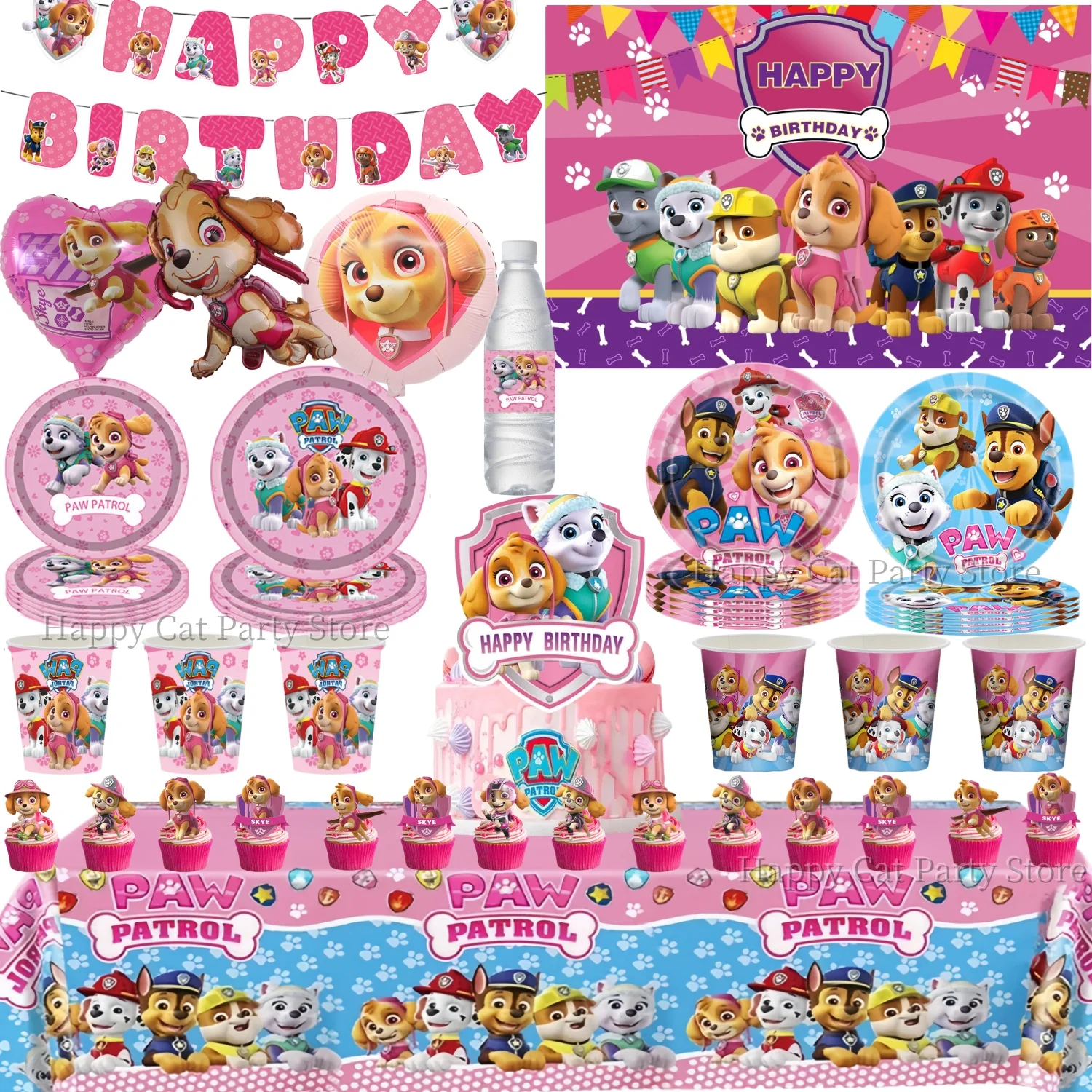 Paw Patrol 생일 파티 장식 개 스카이 일회용 식기 식탁보 컵 플레이트 베이비 샤워 어린이 선물 소녀 소년 파티 용품 title=Paw Patrol 생일 파티 장식 개 스카이 일회용 식기 식탁보 컵 플레이트 베이비 샤워 어린이 선물 소녀 소년 파티 용품 