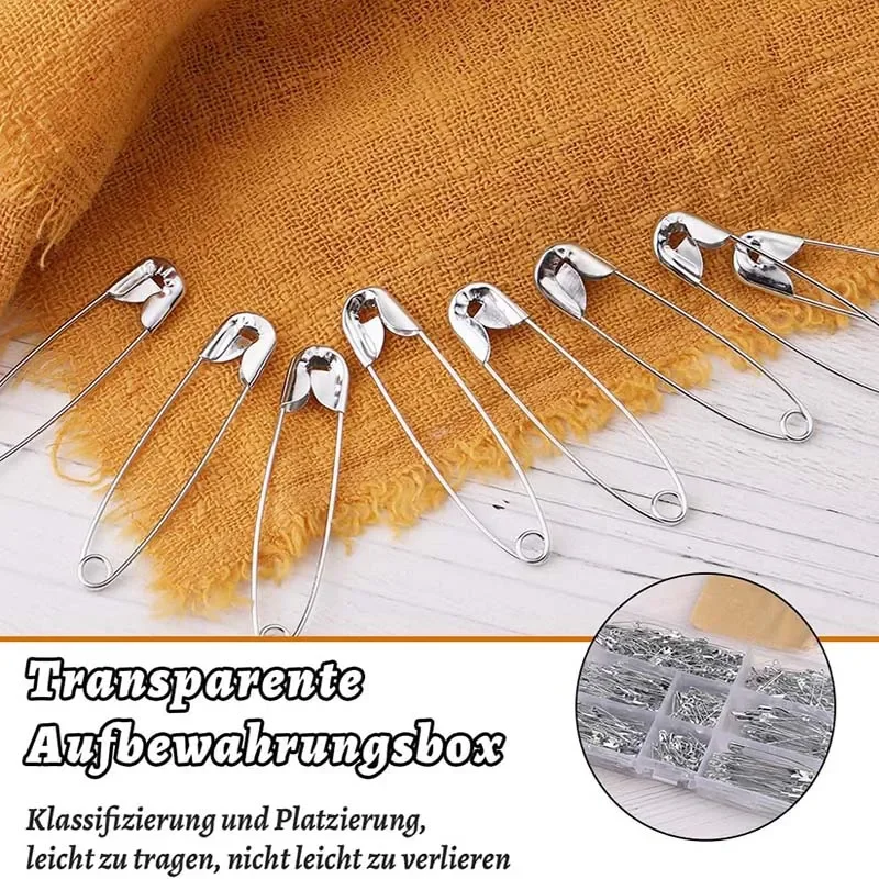 50/100Pcs 안전 핀 19/22/27/32/38/45/55mm 녹 방지 실버 내구성 안전 핀 DIY 공예 봉제 액세서리