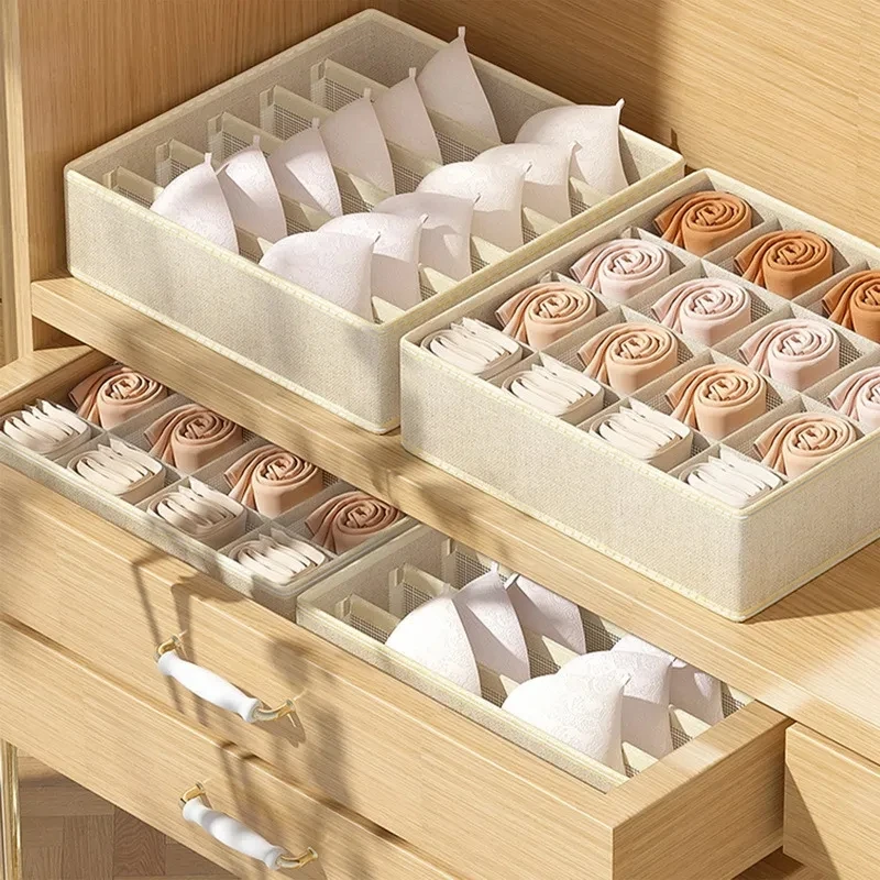 속옷 주최자 브래지어 보관 상자 팬티 양말 보관 상자 침실 옷장 의류 주최자 접이식 서랍 분리기 Cas