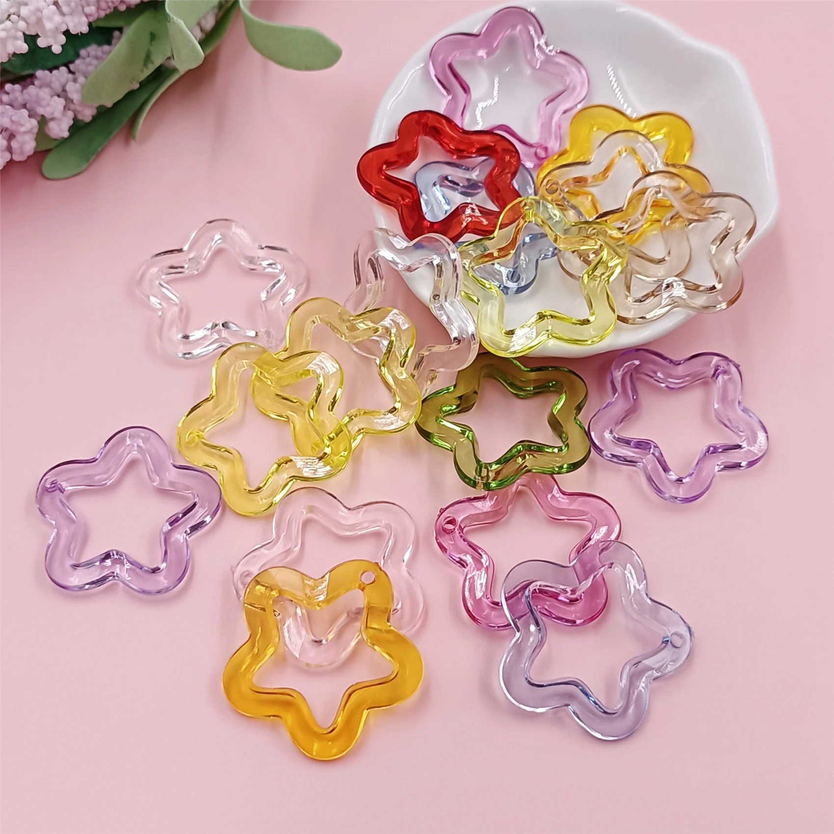 10Pcs 30mm 아크릴 투명 할로우 스타 루즈 비즈 DIY 쥬얼리 펜던트 키 체인 Windbell 수제 패션 액세서리 title=10Pcs 30mm 아크릴 투명 할로우 스타 루즈 비즈 DIY 쥬얼리 펜던트 키 체인 Windbell 수제 패션 액세서리 