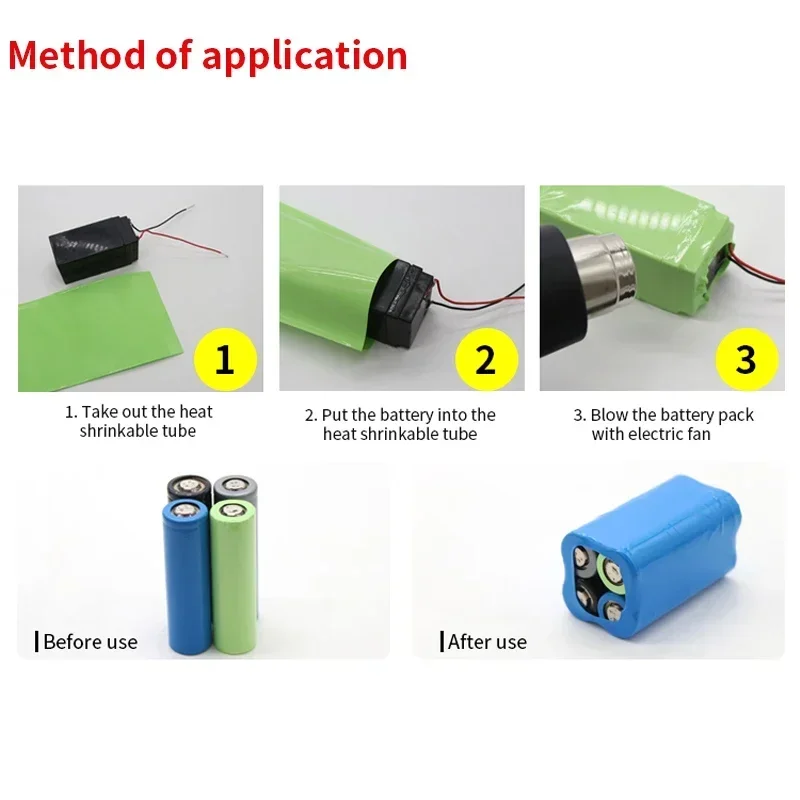 18650 Lipo 배터리 PVC 열 수축 튜브 팩 폭 17mm ~ 80mm 절연 필름 랩 리튬 케이스 케이블 슬리브 블루