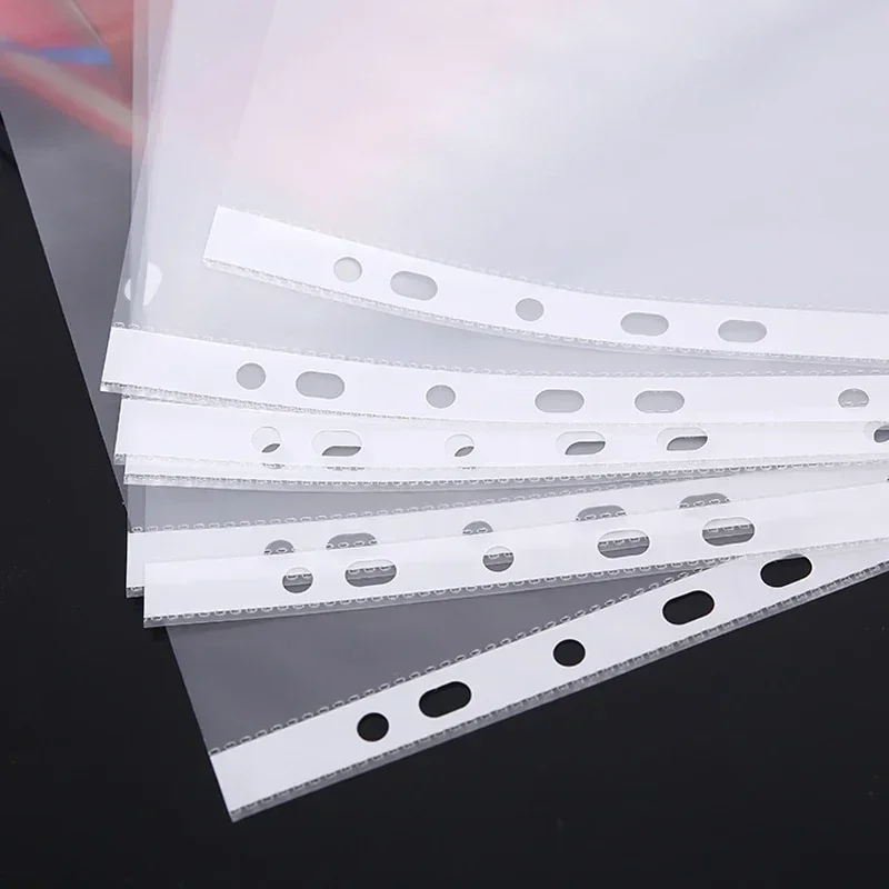 100pcs A4 시트 프로텍터 11 홀 투명 비닐 봉투 종이 주최자 문서 가방 느슨한 잎 문서 용 지우기 파일 가방