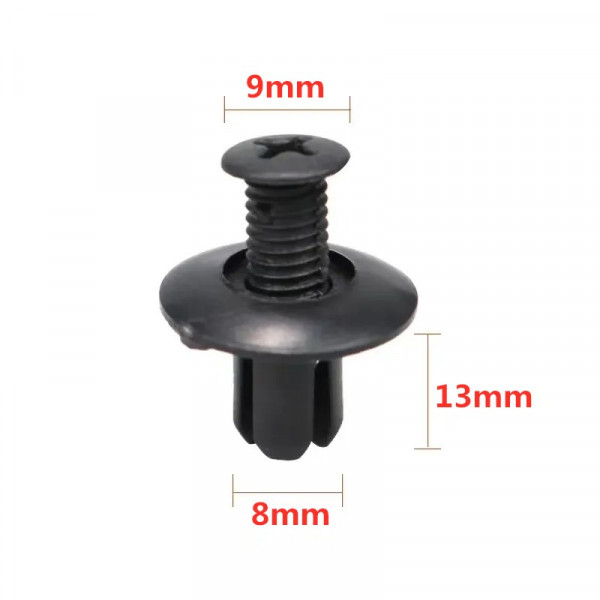 1/5/10/30/50/100pcs 8mm 플라스틱 리벳 패스너 나사 자동차 범퍼 펜더 블랙 리벳 자동차 패스너 클립 Toyota Focus Kia Nis