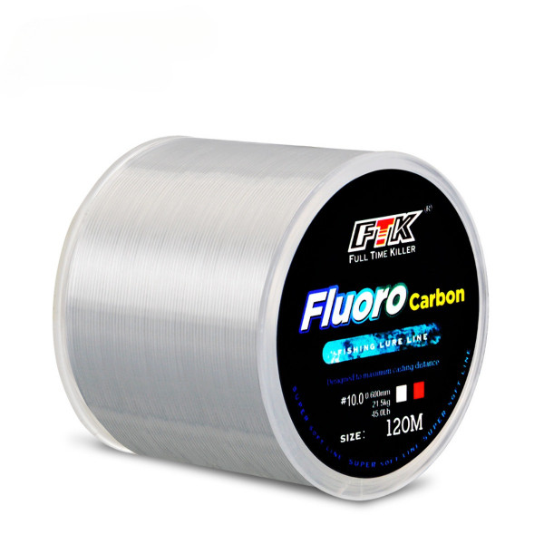 120M 플루오르화탄소 코팅 낚싯줄 0.20~0.60mm 7.15 LB~45 LB 파운드 탄소 섬유 리더 줄 낚시용 루어 와이어 침수용 줄 일본