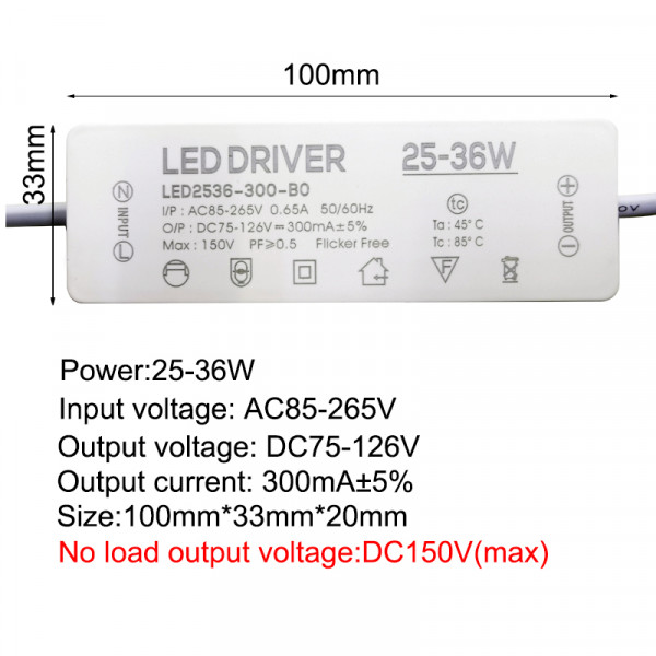 LED 전원 공급 장치 AC85-265V 조명 변압기, 300mA 1W 3W 5W 7W 12W 18W 20W 25W 36W
