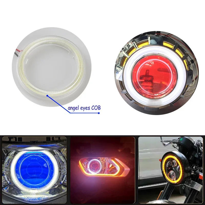 COB LED 헤드 라이트 천사 눈 전구 헤일로 링 램프 자동차 주간 러닝 라이트 DRL 안개등 DC 12V 스타일링 라이트 장식 조명