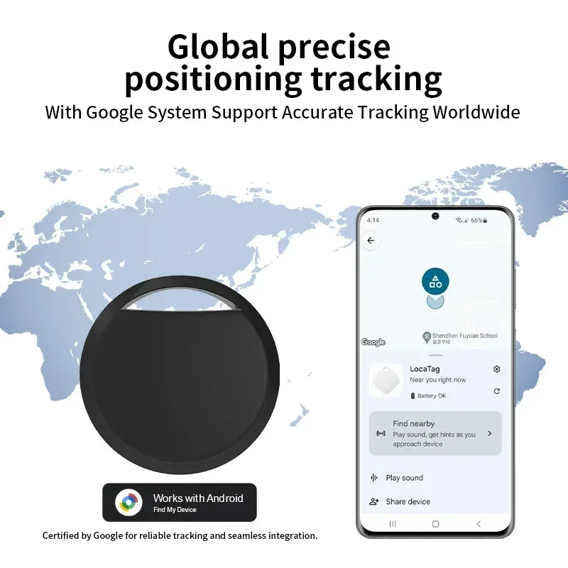 GPS 스마트 트래커 태그 블루투스 로케이터 분실 방지 장치 모바일 키 애완 동물 노인 키즈 파인더 Android Google Find My와 함께 작동