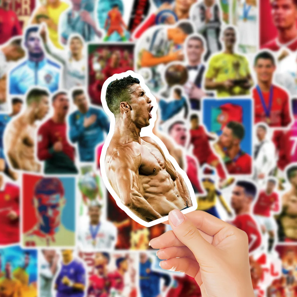 축구 스타 크리스티아노 호날두 CR7 시리즈 그래피티 스티커, 헬멧 데스크탑 벽 장식에 적합, DIY 스티커, 50 개