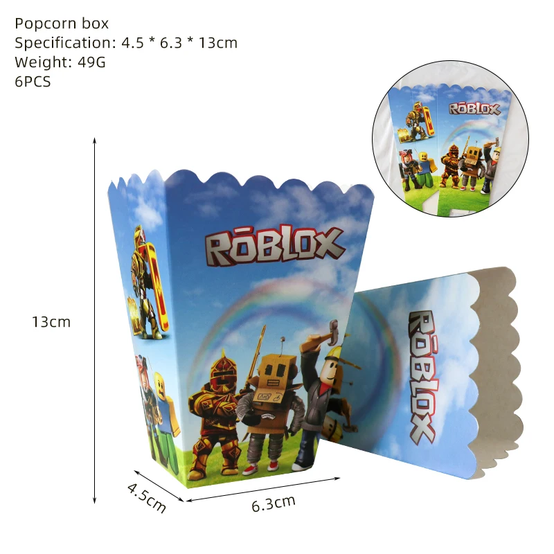 Roblox 생일 파티 장식 Supplie Roblox 게임 축하 파티 풍선 일회용 식기 컵 플레이트 베이비 샤워 장난감