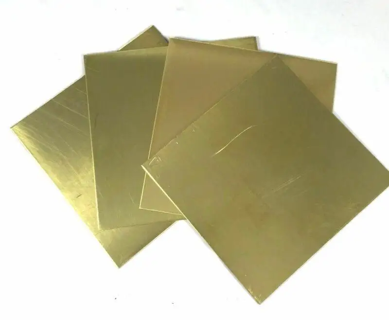 1pcs 황동 시트 두께 0.1/0.5/1.5/2/3/4/6/8mm 황동 플레이트 절단 CNC 프레임 모델 금형 DIY 건설 황동 패드