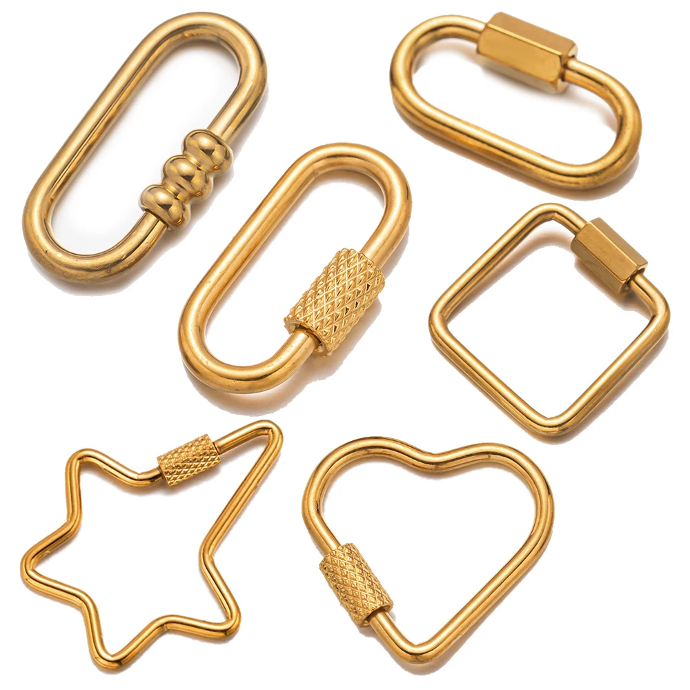 5pcs 골드 스테인레스 스틸 하트 스크류 Carabiner 잠금 커넥터 DIY 목걸이에 대 한 패스너 클립 키 ​​체인 쥬얼리 용품 만들기 title=5pcs 골드 스테인레스 스틸 하트 스크류 Carabiner 잠금 커넥터 DIY 목걸이에 대 한 패스너 클립 키 ​​체인 쥬얼리 용품 만들기 