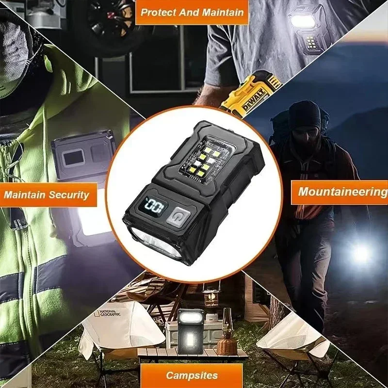 2/1Pcs 휴대용 손전등 캠핑 하이킹에 대 한 COB 비상 조명과 슈퍼 밝은 미니 USB 충전식 LED 꼬리 MagnetTorch