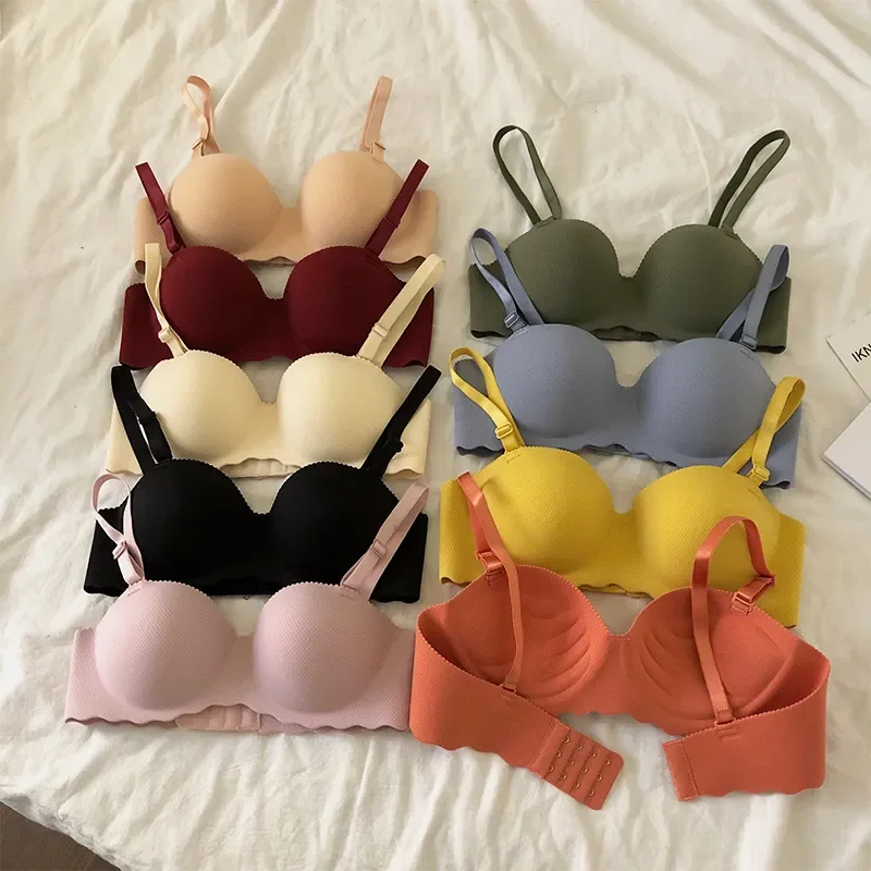 섹시한 브래지어는 여성을위한 원활한 속옷을 밀어 솔리드 컬러 무선 란제리 원피스 컨버터블 스트랩 브래지어를 수집