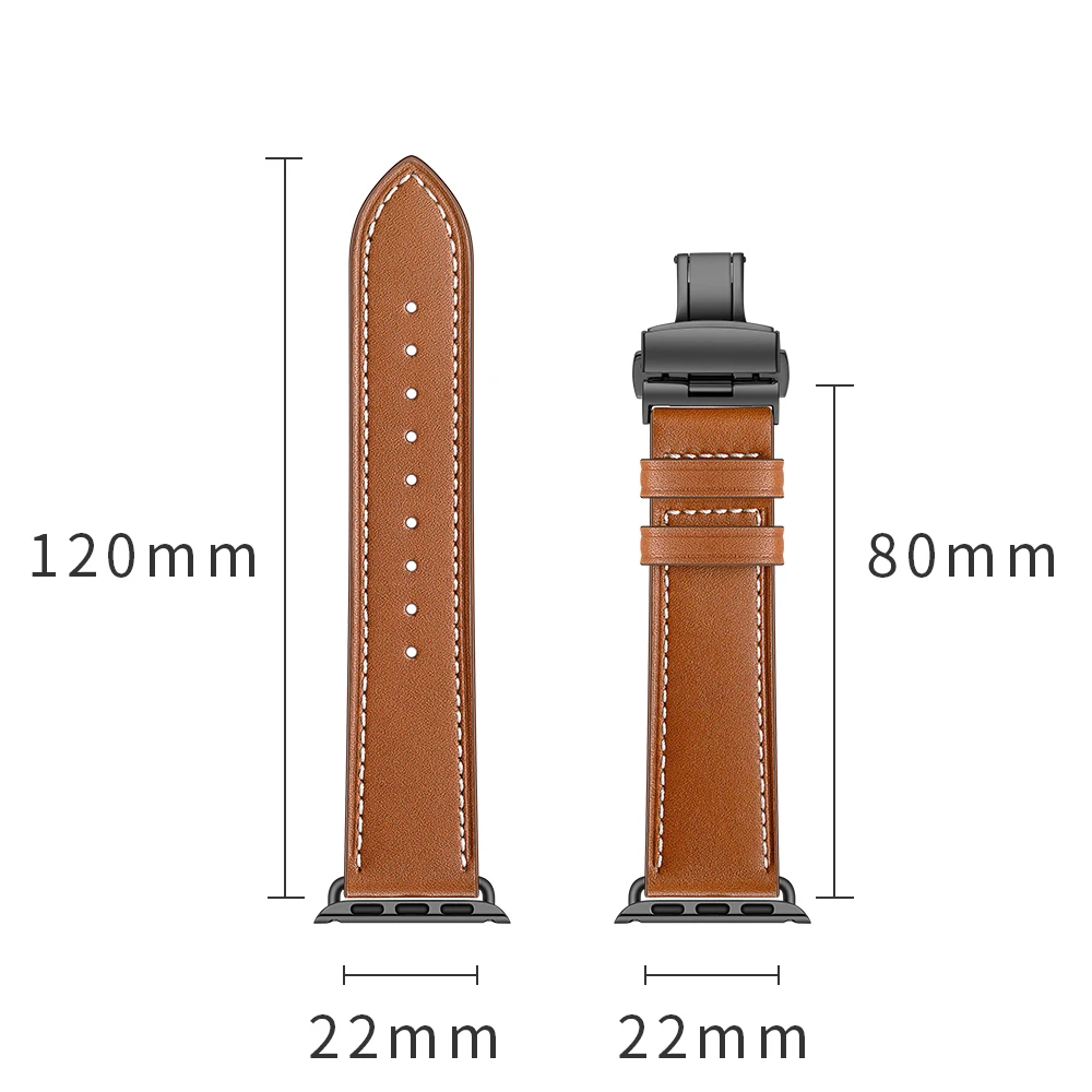 정품 암소 가죽 시계 밴드 퀵 릴리스 시계 스트랩 밴드 팔찌 벨트 블랙 브라운 나비 버클 교체 20mm 22mm
