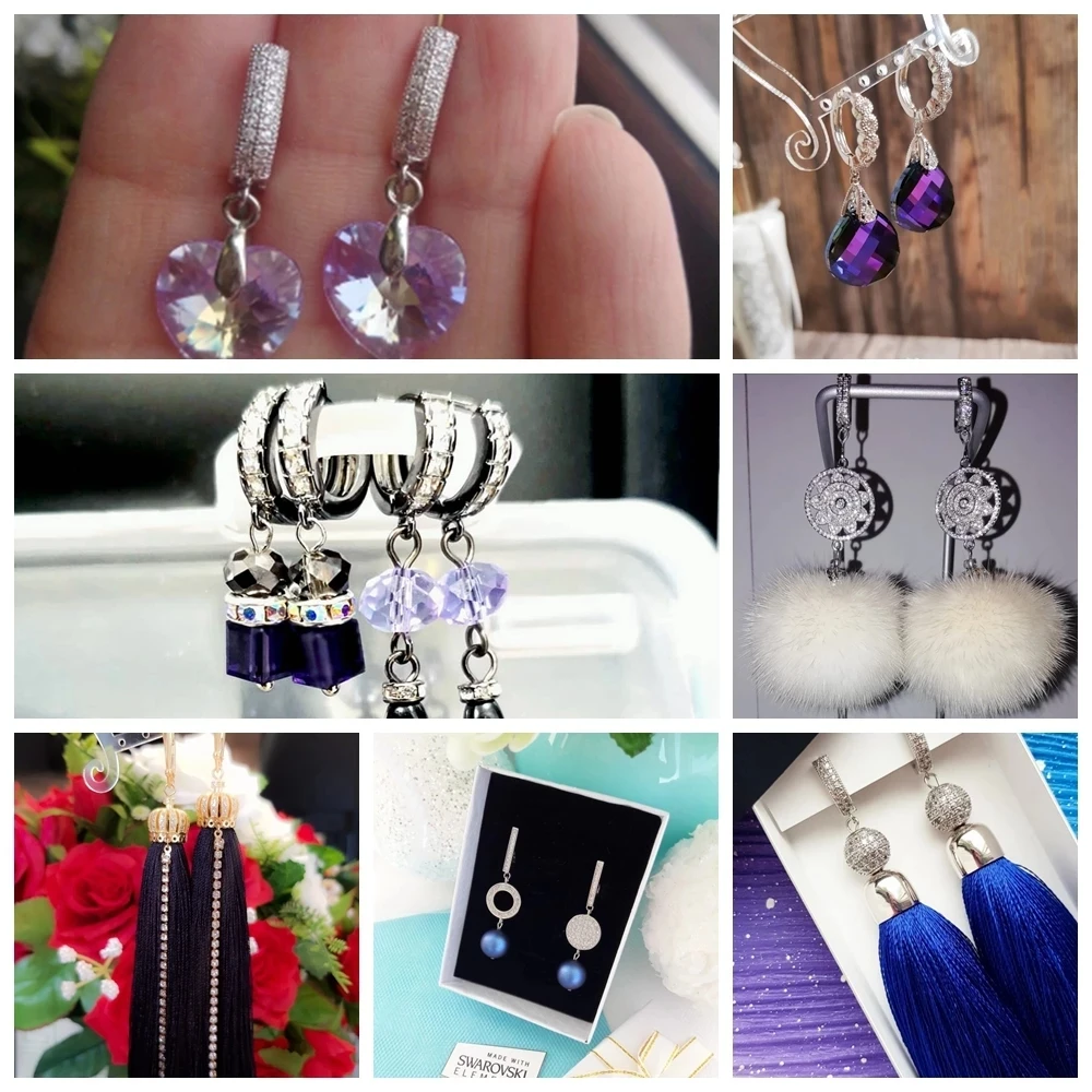 Juya DIY 18K 골드 실버 도금 이어 와이어 고정 장치 기본 패스너 스티치 항 알레르기 귀걸이 후크 걸쇠 액세서리 용품