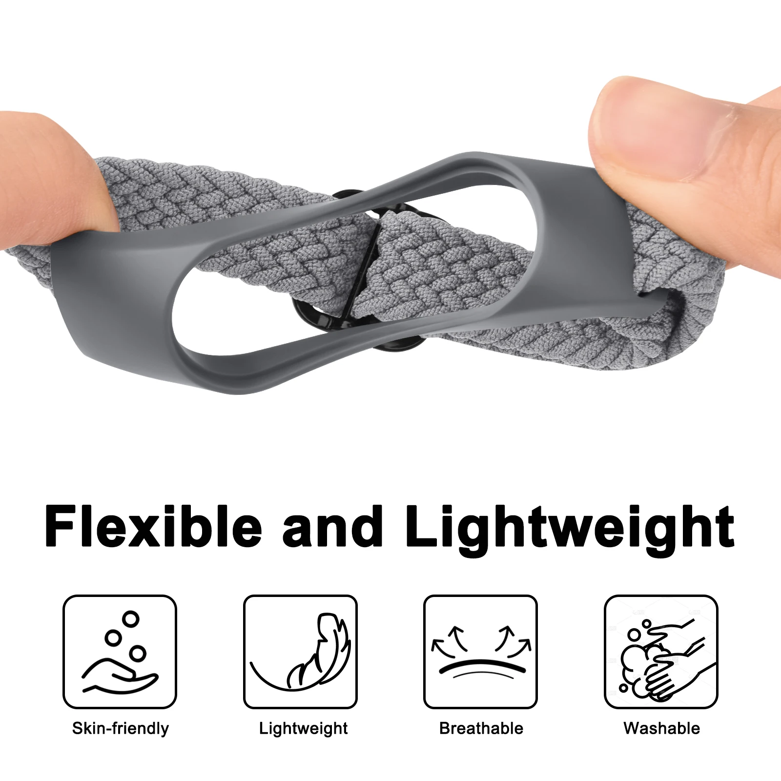 Xiaomi Mi Band 7 6 5 4 3 용 땋은 시계 밴드 Amazfit Band 5 밴드 교체 팔찌 용 스트랩 탄성 조절 식 손목 밴드