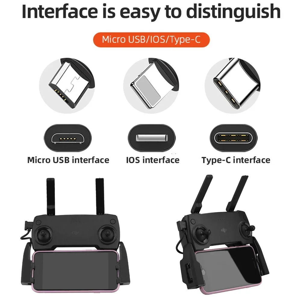 데이터 케이블 OTG 리모컨-휴대폰 태블릿 커넥터, USB C타입 IOS 확장, DJI 미니 4K, 2/3 프로, SE, 프로, 에어, 매빅 2/3