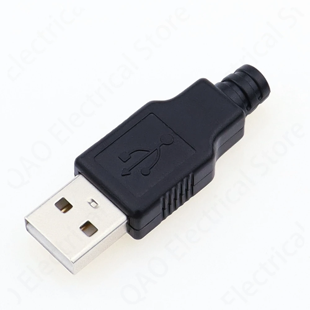 IMC 뜨거운 새로운 10pcs 유형 A 남성 USB 4 핀 플러그 소켓 커넥터 (검은 색 플라스틱 커버 포함)