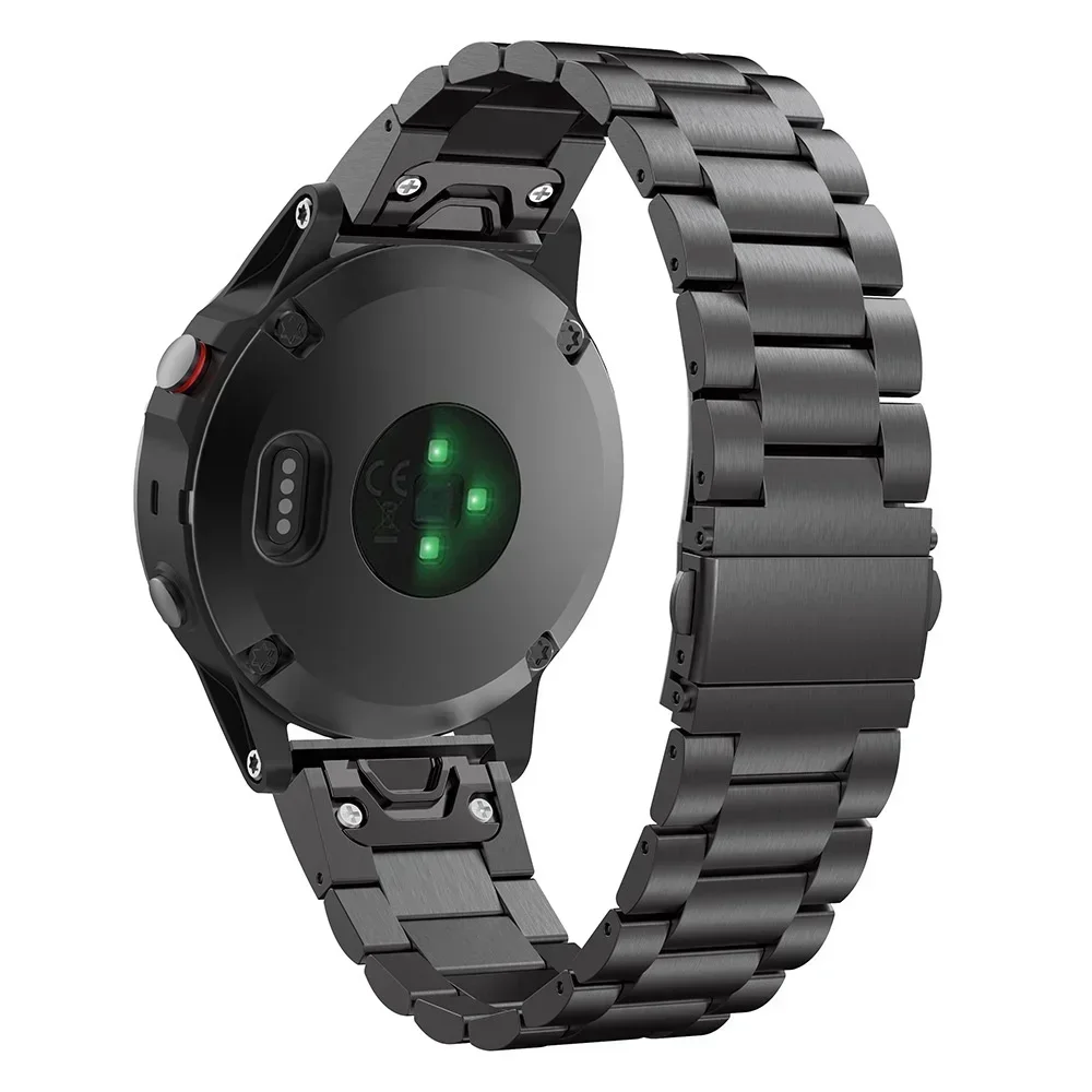 Garmin Fenix ​​8 7 Pro 7X 6X 5X 8X Plus Garmin Tactix 8 9 7 Epix Pro QuickFit 시계 밴드 용 스테인레스 스틸 스트랩
