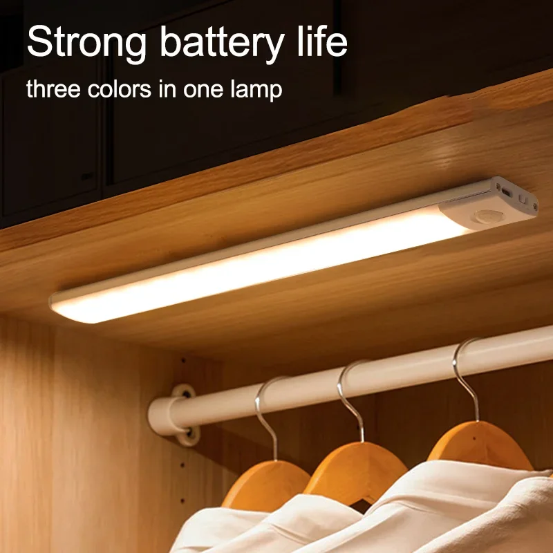 10/20/30/40/60CM 밤 빛 USB 충전식 모션 센서 Led 빛 무선 Led 램프 부엌 캐비닛 침실 옷장