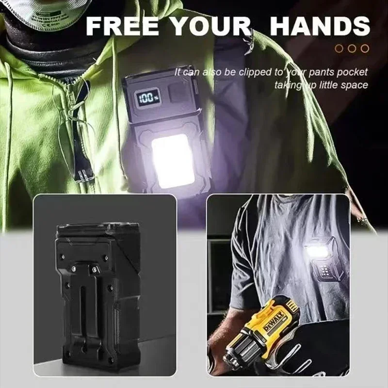 2/1Pcs 휴대용 손전등 캠핑 하이킹에 대 한 COB 비상 조명과 슈퍼 밝은 미니 USB 충전식 LED 꼬리 MagnetTorch