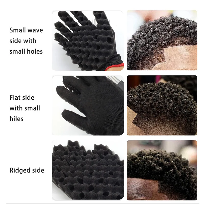 이발소 남자 헤어 Braider 트위스트 스폰지 장갑 아프리카 헤어 스타일링 포크 빗 헤어 컬 폼 살롱 미용 도구