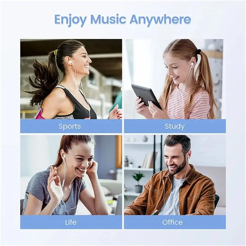 iPhone 16/15/14/13/12/11 Pro Max 7/8Plus XR/XS/X iPad 이어폰 형 이어 버드 Lightning USB-C 3.5mm 이어폰 용 기존 유선 이어폰