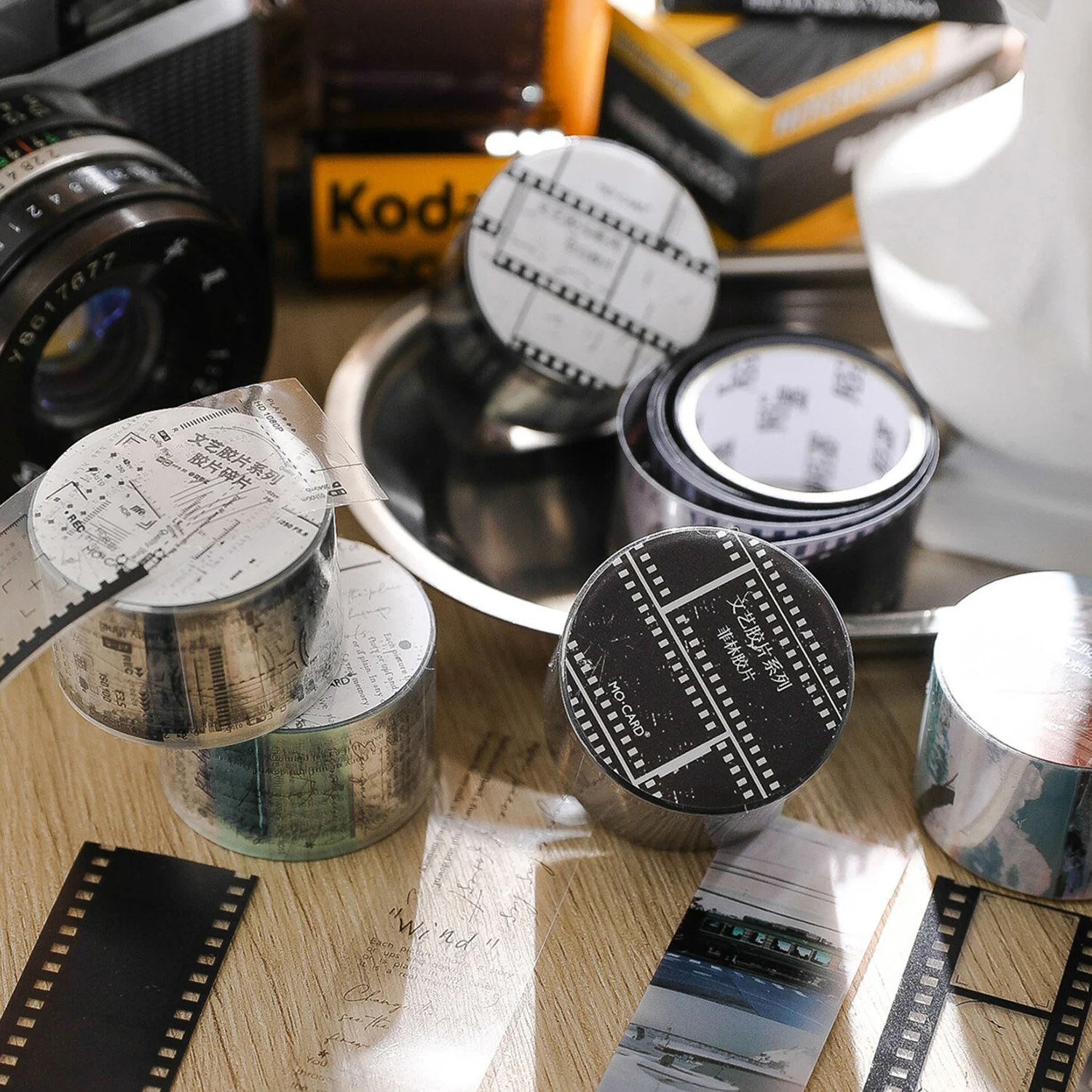 25mm * 2m 레트로 필름 테마 애완 동물 테이프 DIY Scrapbooking 콜라주 편지지 장식 저널링 재료 Ins 접착 테이프